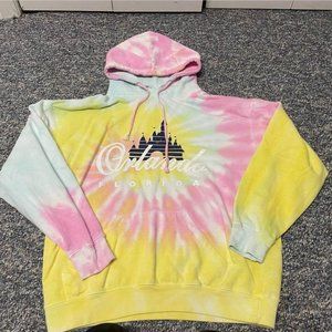 Dreamsicle tie dye disney Orlando Florida hoodie Medium